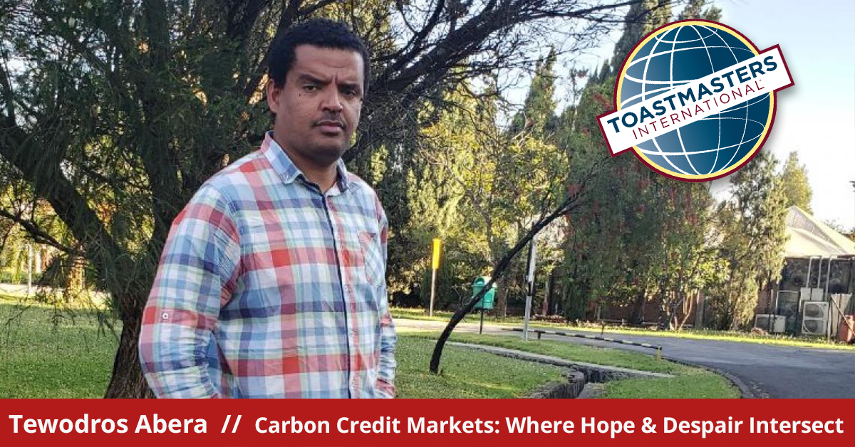 Tewordros Abera on Cornell University campus - Carbon Credit Markets: where hope and despair intersect